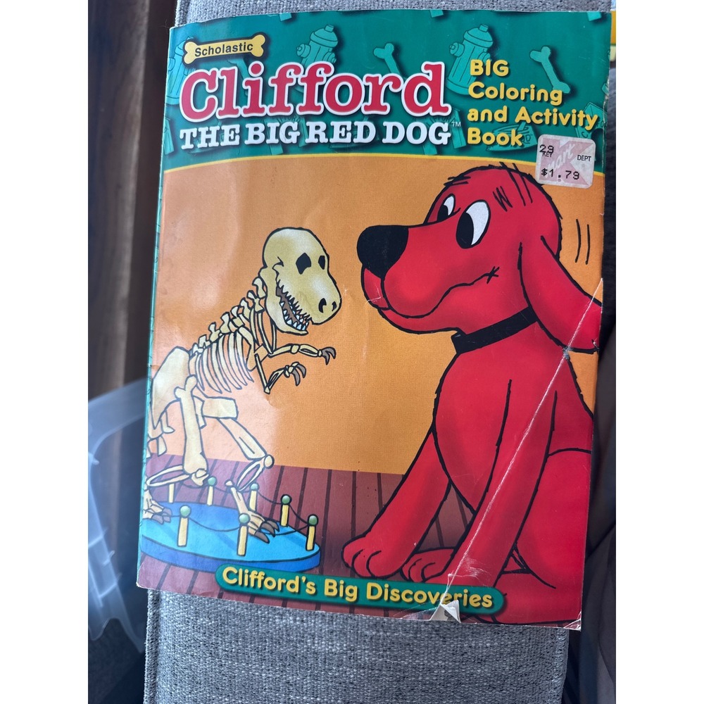 2001 vintage Scholastic Clifford The Big‎ Red Dog Big Coloring and Activity Book